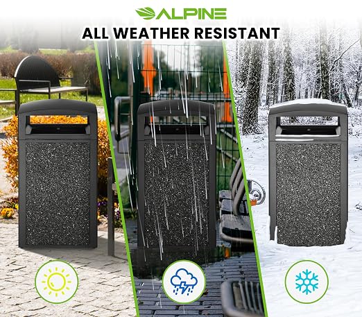 Alpine Outdoor Commercial Trash Can - Image 4