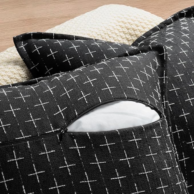ZWJD Pillow Covers 24x24 Set of 2 Soft Polyester Textured Pillow Covers - Image 3