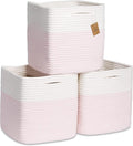 NaturalCozy Storage Cubes 11 Inch Cotton Rope Woven Baskets by NaturalCozy