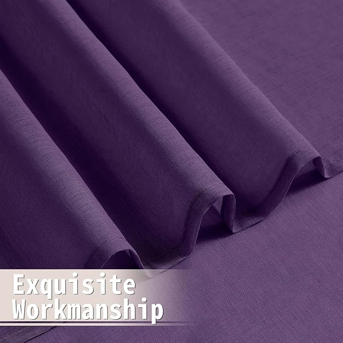 Tollpiz Small Sheer Door Curtain Closet Linen Textured Curtain Sheers Doorway - Image 8