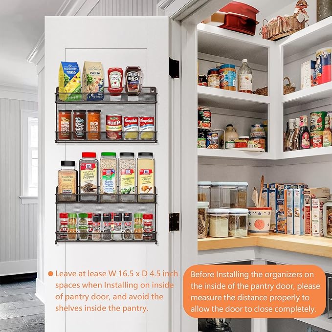 CAXXA 2 PK 2 Tier Mesh Kitchen Counter-top or Wall Mount Spice Rack Jars - Image 3