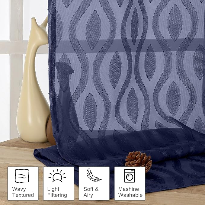 Aiyufeng Navy Blue Curtains - Image 3