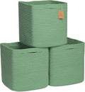NaturalCozy Storage Cubes 11 Inch Cotton Rope Woven Baskets by NaturalCozy