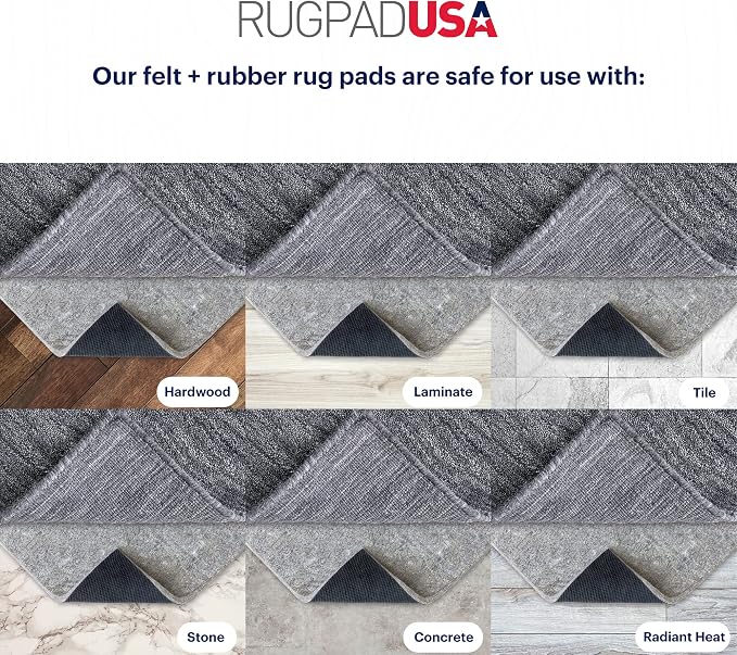 RUGPADUSA - Dual Surface - 4' Round - 3/8" Thick - Felt + Rubber - Enhanced - Image 5