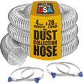 PVC Dust Collection Hose w/4 Thumbscrew Clamps, Puncture Resistant, Carbon by Fulton