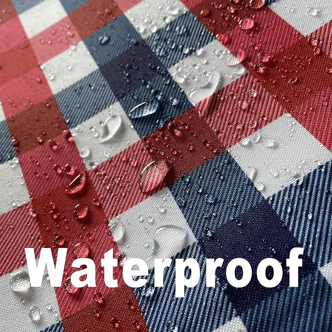 Classic Gingham 4th of July Tablecloth Fabric - Image 4