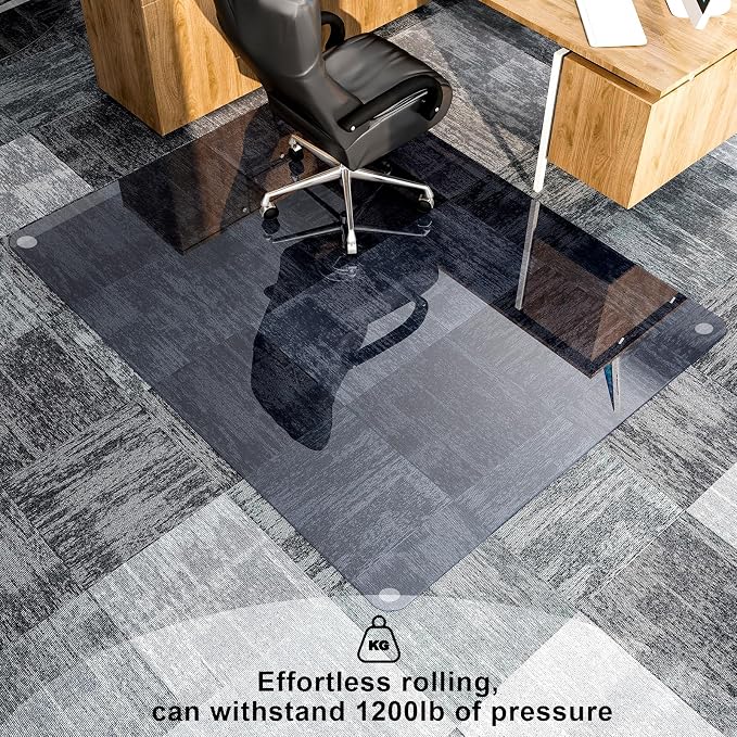 GLSLAND 46" × 55" Chair Mat – Durable Office Chair Mat on Carpet - Image 3
