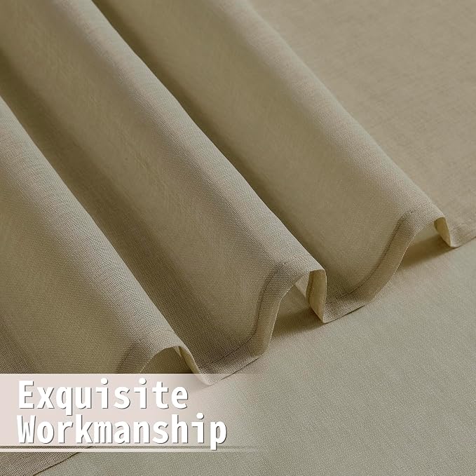 Tollpiz Short Sheer Door Curtains Closet Linen Textured Curtains Sheer Doorway - Image 8