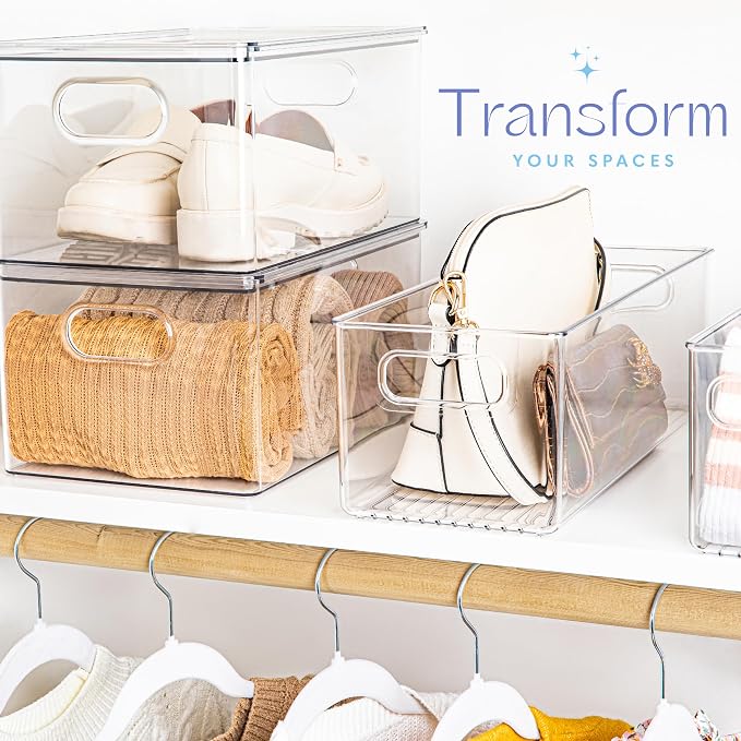 Plastic Food Storage 2 Pack Clear Container Bin - Image 2