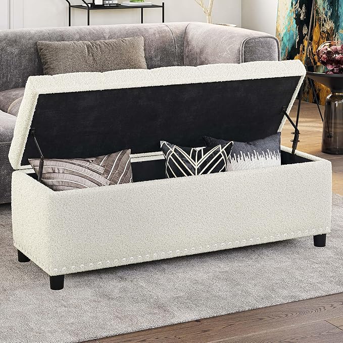 BELLEZE 47" Storage Ottoman, Storage Bench - Image 6
