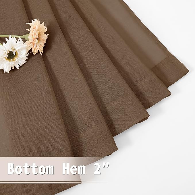 Tollpiz Sheer Door Curtains Closet Linen Textured Curtains Sheer Doorway Light - Image 8