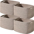 Storage Baskets for Shelves Organizing, Woven Cotton Rope Baskets for Storage by ICERZCZ