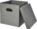 Amazon Basics Foldable Burlap Cloth Cube Storage Bin by AmazonBasics