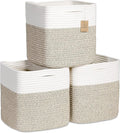 NaturalCozy Storage Cubes 11 Inch Cotton Rope Woven Baskets by NaturalCozy