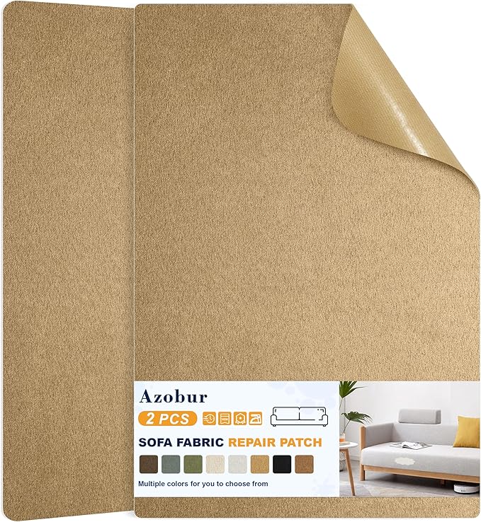 Azobur Couch Patch Repair Fabric, Microfiber Fabric, Self-Adhesive, by Azobur